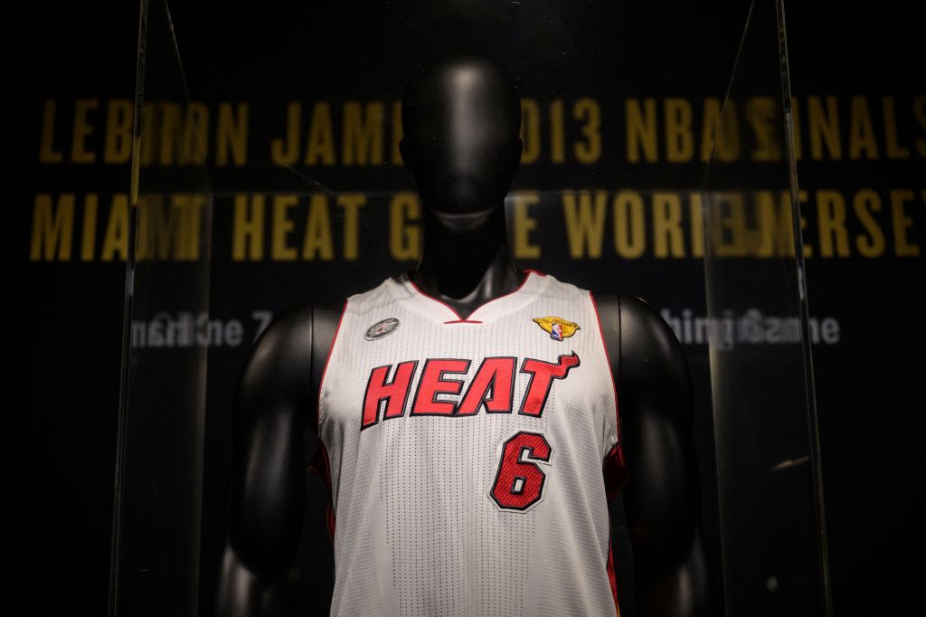 LeBron James' game-worn Miami Heat jersey from the 2013 NBA Finals.