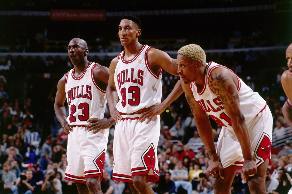 Jordan formed a remarkable trio with Scottie Pippen and Denis Rodman