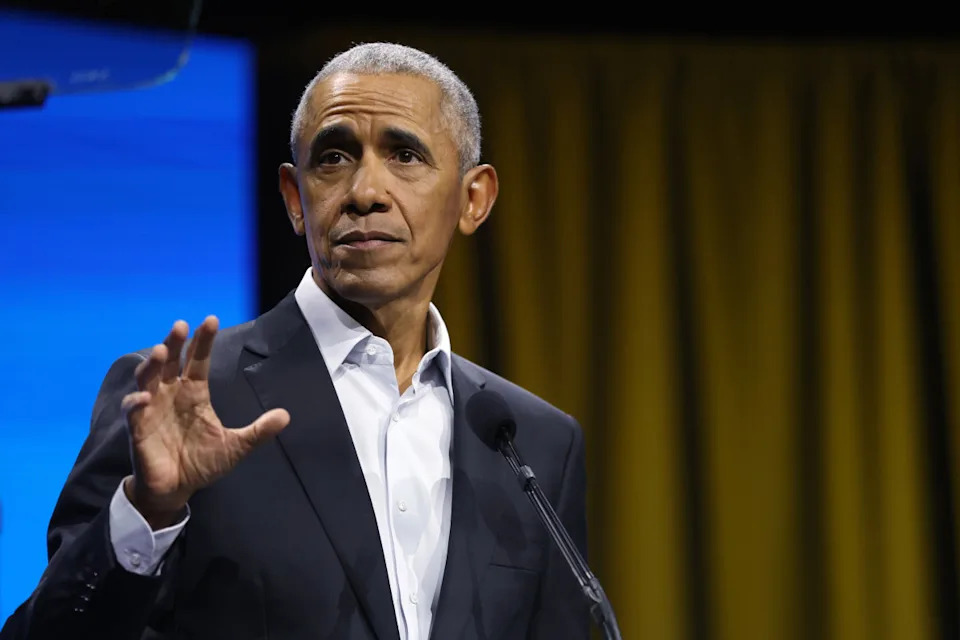 NEW YORK, NEW YORK - NOVEMBER 17: Former U.S. President Barack Obama speaks at a Democracy Forum event held by the Obama Foundation at the Javits Center on November 17, 2022 in New York City. The all day event featured speakers from a variety of backgrounds conversing on the state of global democracy and opportunities for the next generation of global leaders. (Photo by Spencer Platt/Getty Images)Spencer Platt/Getty Images