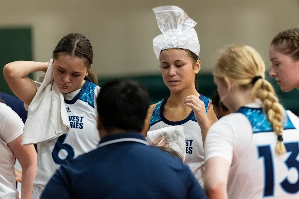 Players cooled off after leaving it all on the court in St. John's.