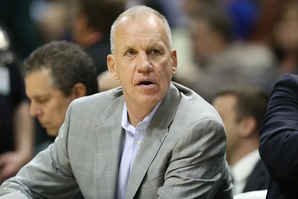 INDIANAPOLIS, IN - APRIL 17: Doug Collins the head coach of the Philadelphia 76ers watches the action during the game against the Indiana Pacers at Bankers Life Fieldhouse on April 17, 2013 in Indianapolis, Indiana.NOTE TO USER: User expressly acknowledges and agrees that, by downloading and/or using this Photograph, user is consenting to the terms and conditions of the Getty Images License Agreement. (Photo by Andy Lyons/Getty Images)