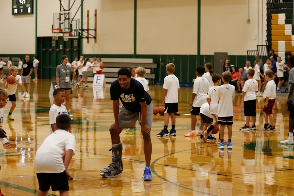 Tyrese Haliburton watches on at the CareSource Tyrese Haliburton Impact Camp on Friday, Aug. 15, 2025.