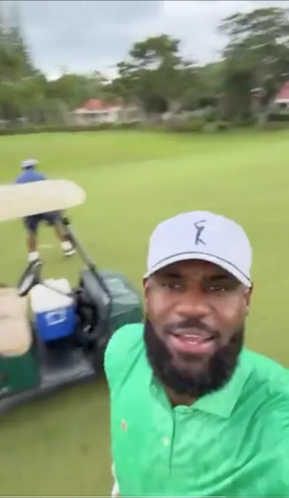 James says he’s addicted to golfing now as his offseason in Los Angeles stays rocky. Instagram, @KingJames