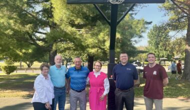 VIPs impressed by city park's basketball court improvements | Winchester Star