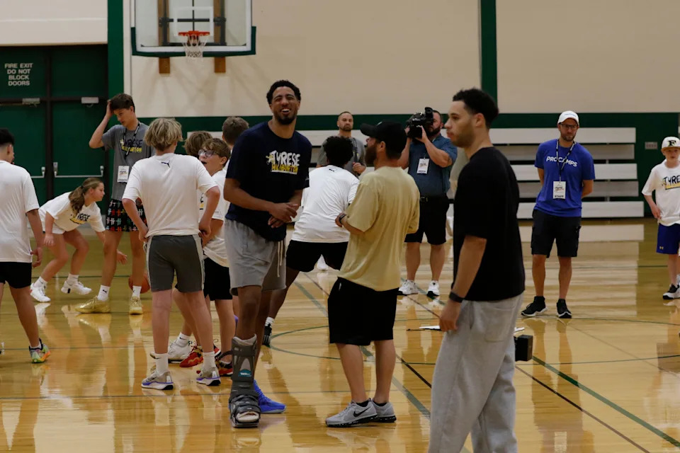 Tyrese Haliburton jokes at the CareSource Tyrese Haliburton Impact Camp on Friday, Aug. 15, 2025.
