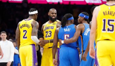 3 national TV games between Thunder and Lakers