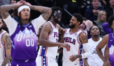 What are schedule challenges for 76ers stars Joel Embiid, Paul George?