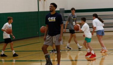 Indiana Pacers guard Tyrese Haliburton puts on camp at Oshkosh North - Oshkosh Northwestern