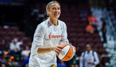 Sophie Cunningham reacts to Indiana Fever rally after injury