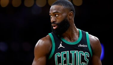 Boston Celtics guard Jaylen Brown during game five of the NBA Eastern Conference semifinal against the New York Knicks at TD Garden.