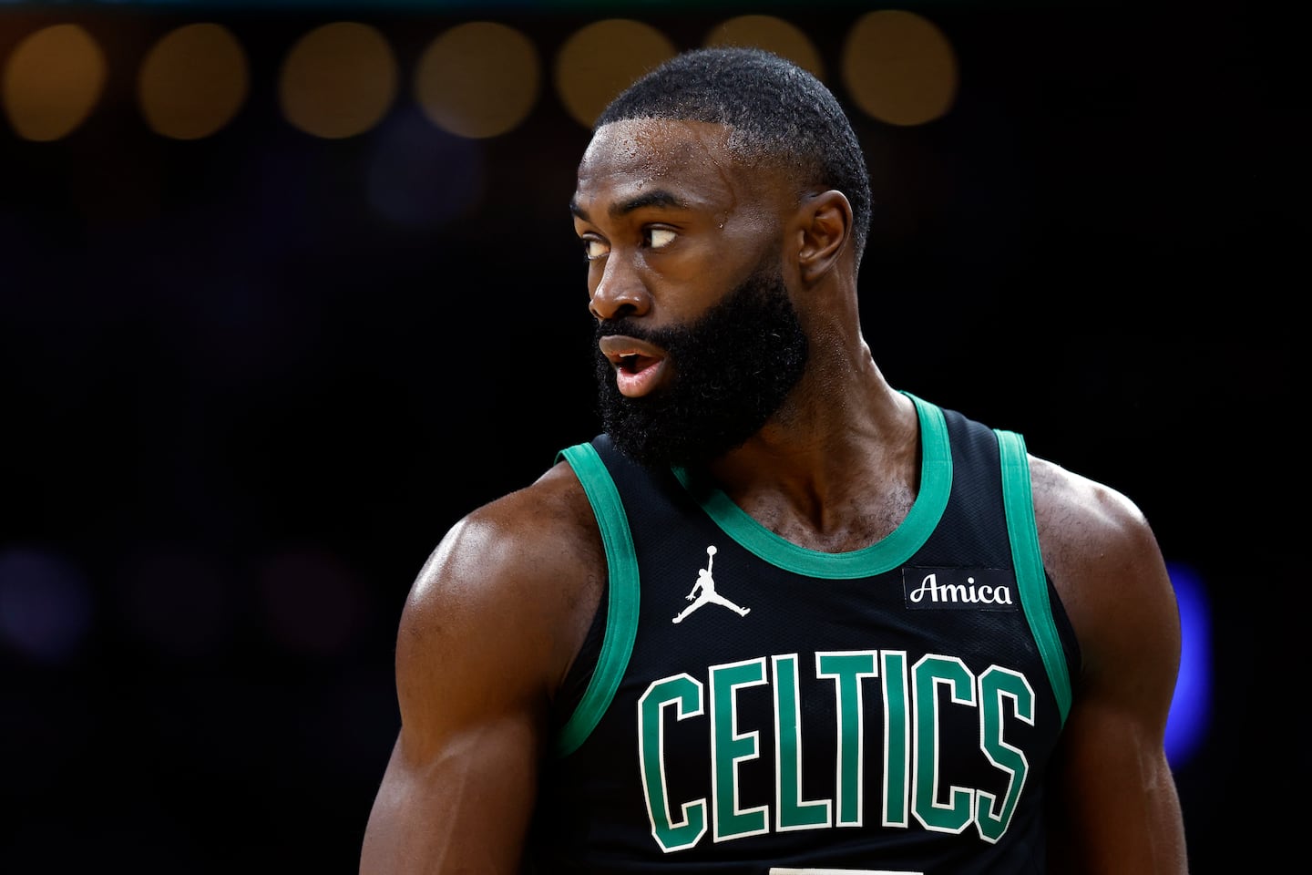 Boston Celtics guard Jaylen Brown during game five of the NBA Eastern Conference semifinal against the New York Knicks at TD Garden.