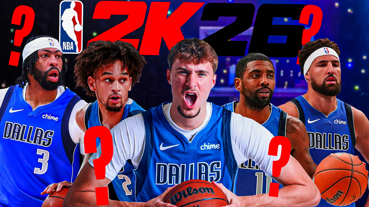 Jaylen Brown, Derrick White, Anfernee Simons, Jayson Tatum, Neemias Queta, and Sam Hauser in the Celtics jersey with the 2k26 logo at the top with a question mark. Boston Celtics NBA 2K26 ratings that are 100% wrong