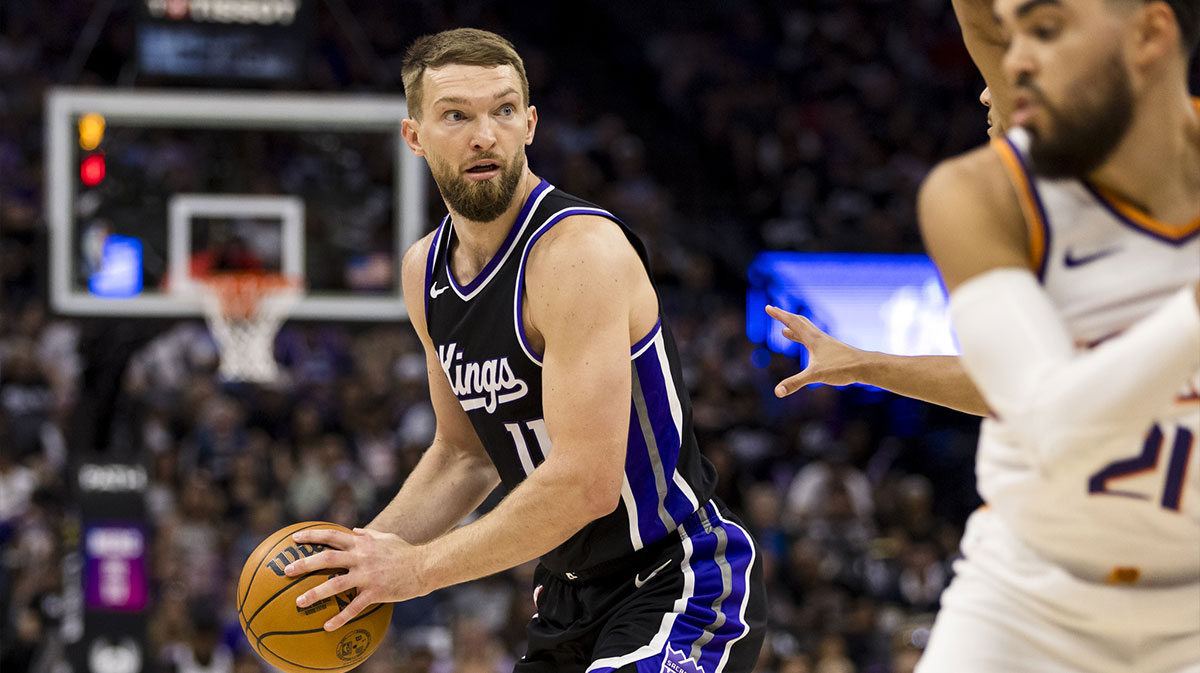 Sacramento Kings center Domantas Sabonis (11) looks to pass against the Phoenix Suns during the second quarter at Golden 1 Center.