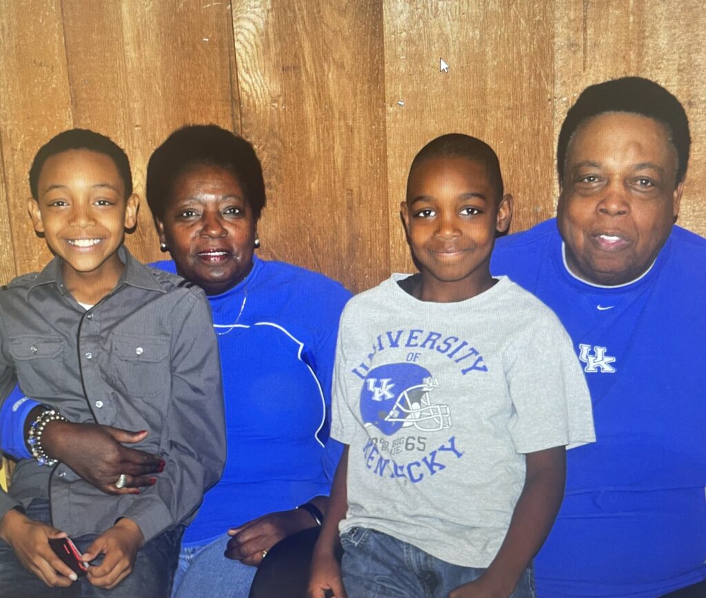 Japer (third to right) with his grandparents Rosetta and Alvis and older brother Skyelar (Courtesy of the Johnson Family)