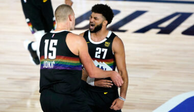 Denver Nuggets uniforms...