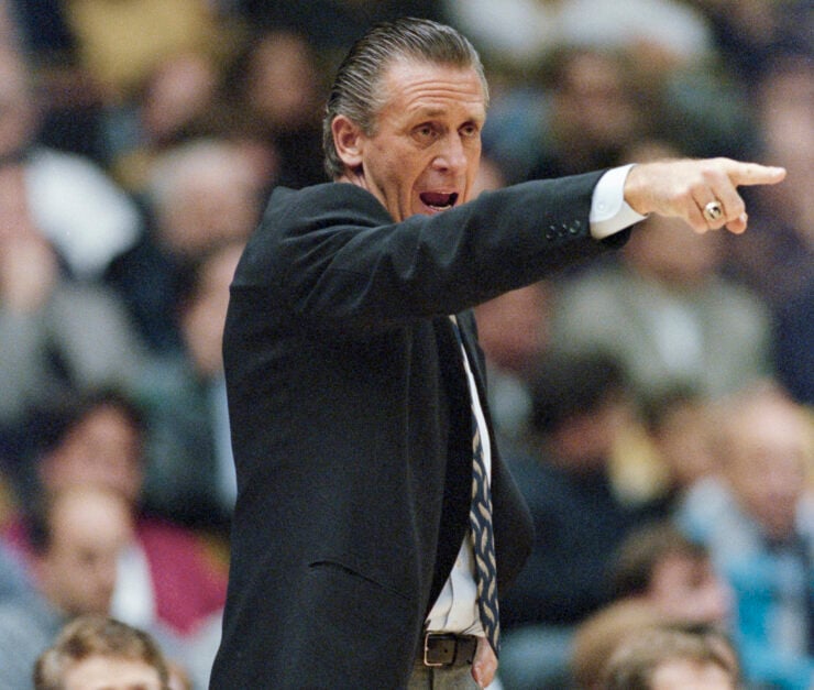 Pat Riley pictured during his coaching days