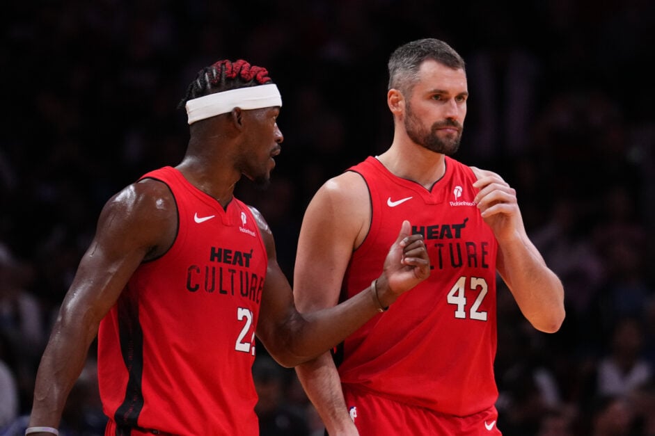 Kevin Love and Jimmy Butler on the Miami Heat