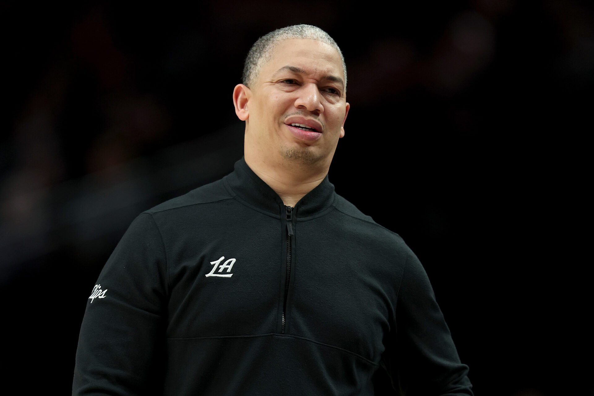 Ty Lue looks disappointed on the LA Clippers sideline