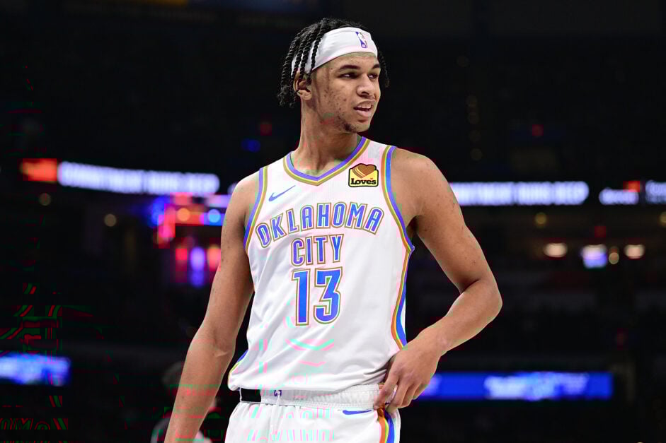 Ousmane Dieng in OKC jersey, white