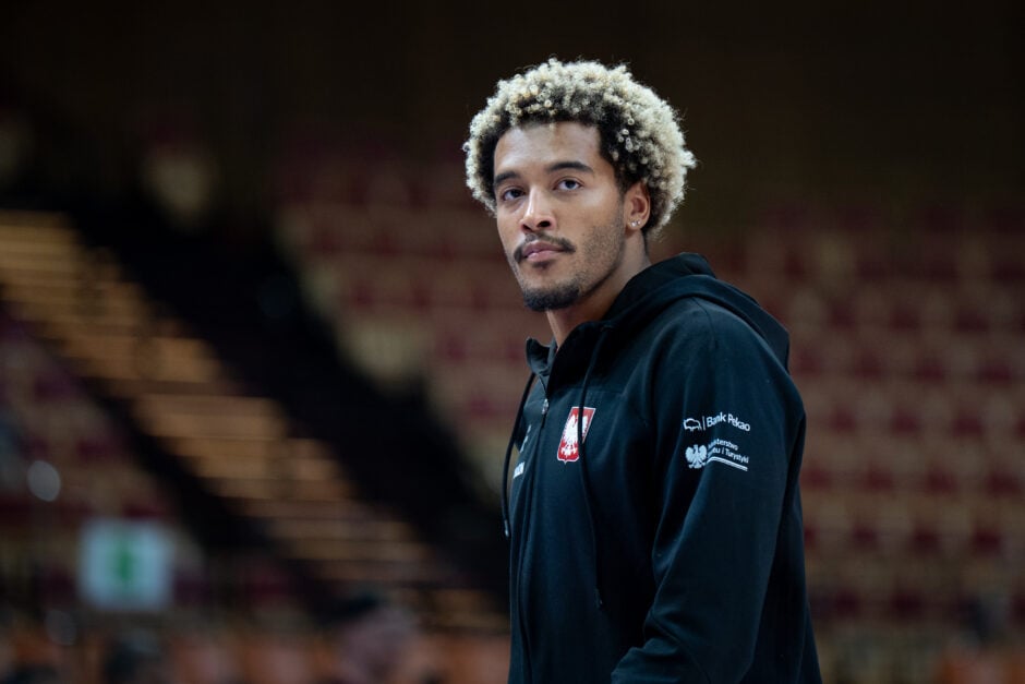San Antonio Spurs star Jeremy Sochan is seen during the basketball international friendly match between Poland and Sweden in Katowice, Poland, on August 10, 2025. This game is part of preparations ahead of the upcoming FIBA EuroBasket 2025, European Basketball Championship.
