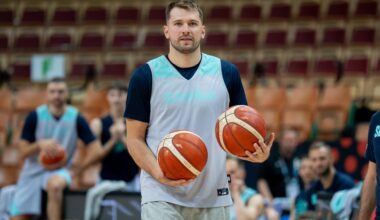 How Luka Doncic fared in Slovenia's EuroBasket opening game, with Lakers chiefs Jeanie Buss and Rob Pelinka watching