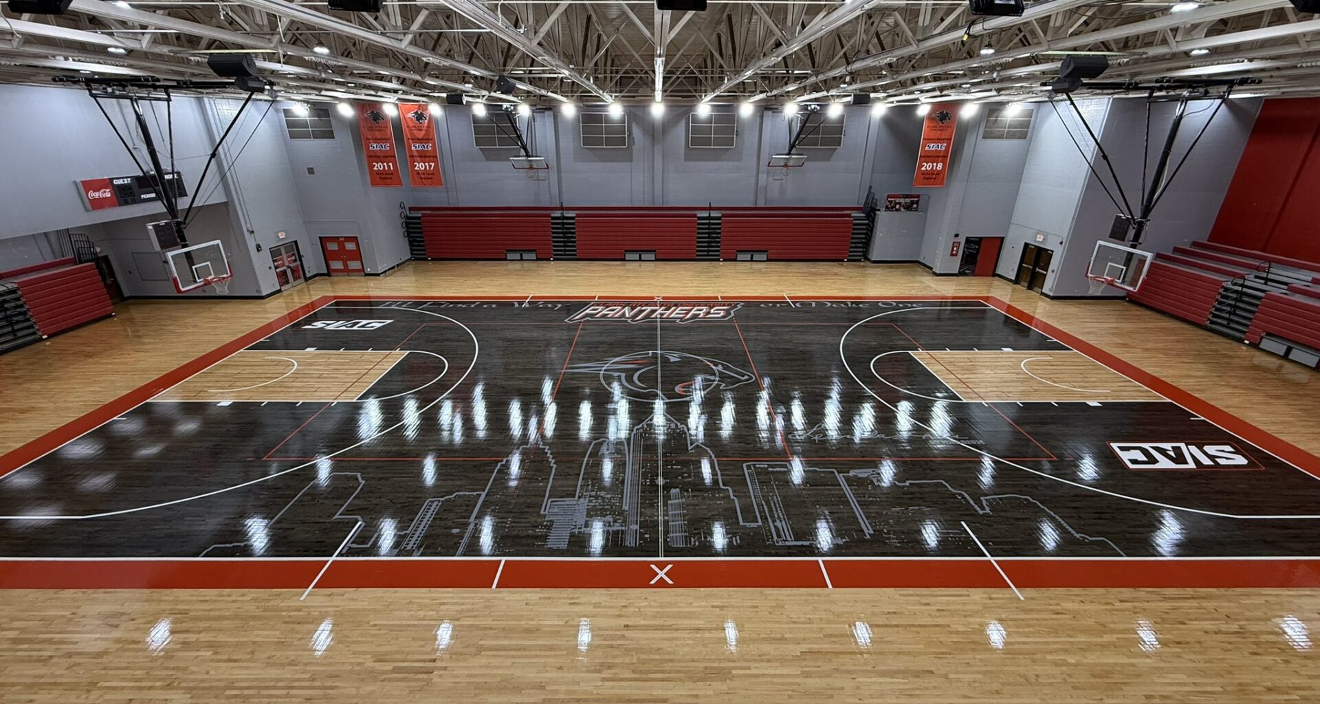 Atlanta skyline featured prominently on new HBCU basketball court