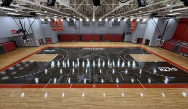 Atlanta skyline featured prominently on new HBCU basketball court