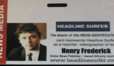 Henry Frederick press card / Headline Surfer