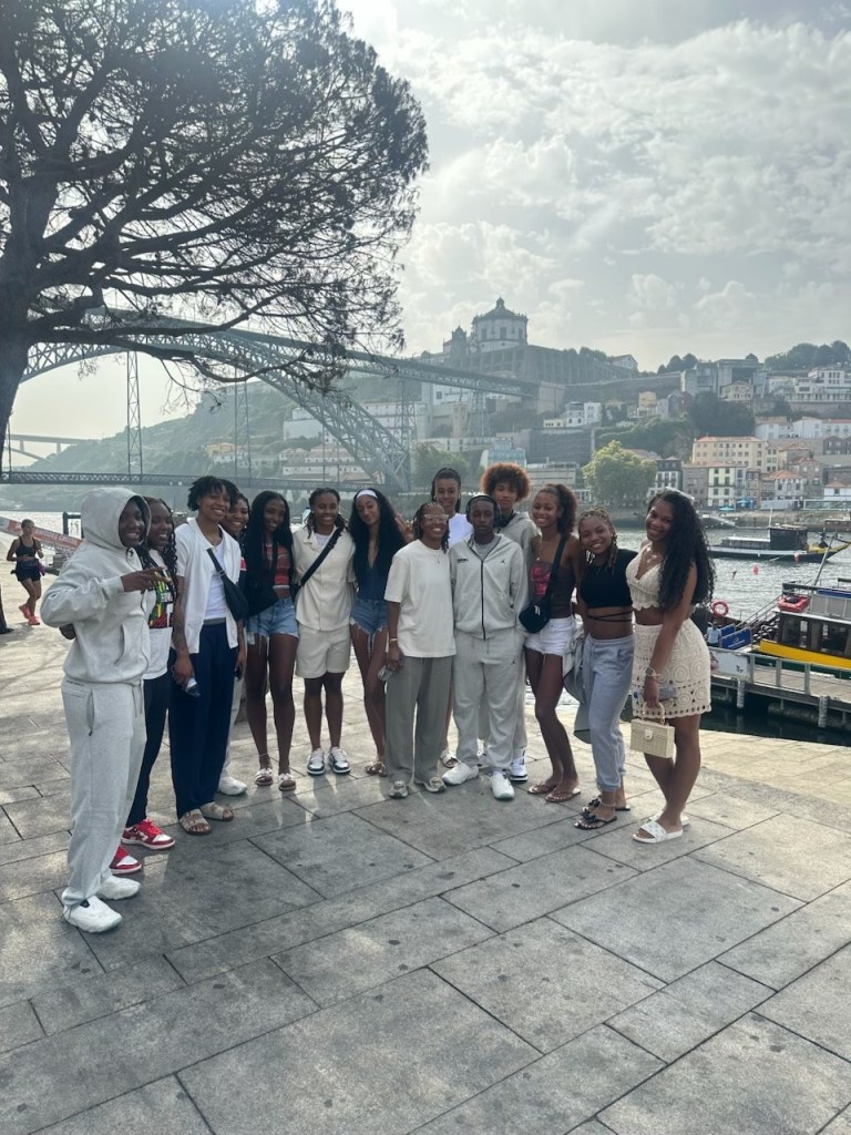 Howard's traveling party posed for a group photo near the historic Dom Luís I Bridge, a postcard-perfect spot where architecture, history, and atmosphere converge to form the perfect backdrop. When it opened in 1886, it was the longest iron arch bridge in the world.