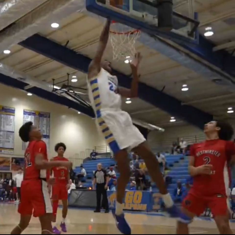 His basketball highlights look dominant too