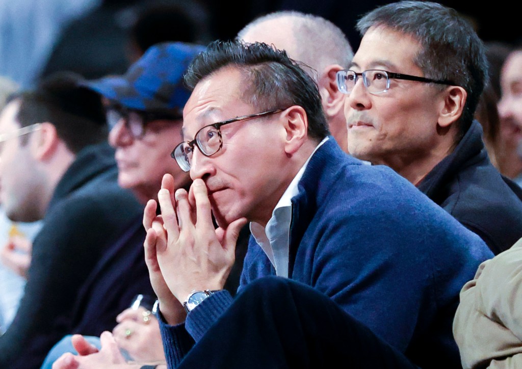 Nets owner Joe Tsai watches a game earlier this season at Barclays Center.