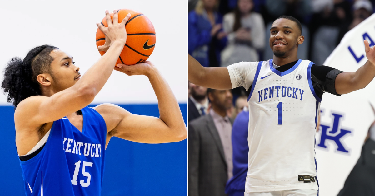 TE Willie Rodriguez makes a highlight reel catch over Jordan Lovett at Kentucky Football Fan Day, via Aaron Perkins, KSR