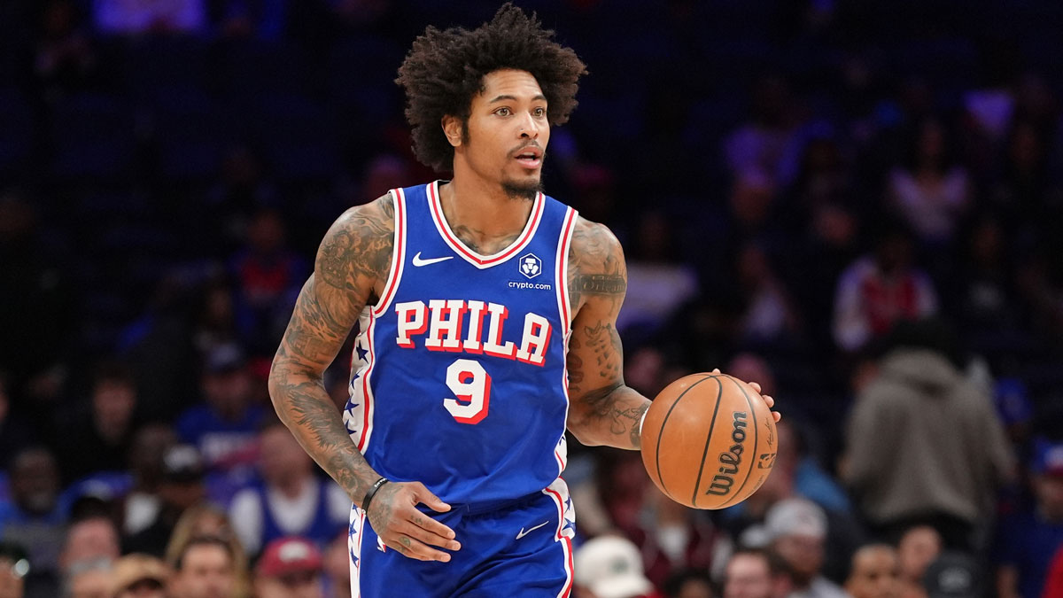 Philadelphia 76ers guard Kelly Oubre Jr (9) controls the ball against the Utah Jazz in the first quarter at Wells Fargo Center.
