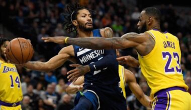 LeBron James Celebrates Bulls Retiring Derrick Rose's Jersey