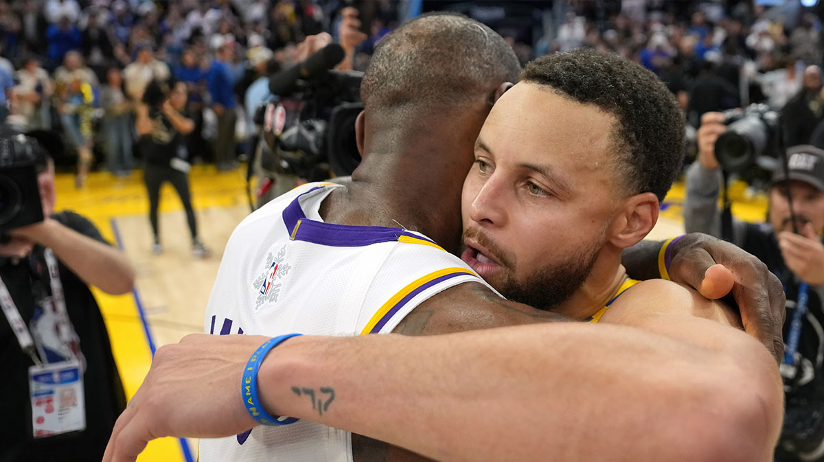 LeBron James, Stephen (Steph) Curry, who may be heading to an ESPN NBA broadcasting booth after they retire, after Lakers-Warriors game on December 25, 2024.
