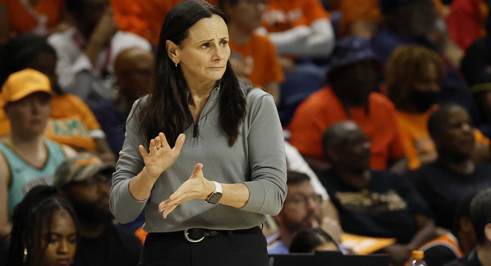 Chicago Sky forward Isabelle Harrison (20) goes to the basket against the Connecticut Sun during the second half of a basketball game at Wintrust Arena