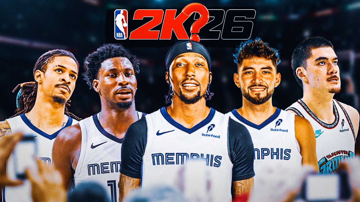 Chicago Bulls NBA 2K26 ratings that are 100% wrong. Coby White, Josh Giddey, Patrick Williams, Nikola Vučević and Matas Buzelis in the Bulls jersey with the 2k26 logo at the top with a single question mark.