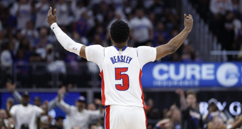 Former Minnesota Timberwolves guard Malik Beasley - Playoffs-New York Knicks at Detroit Pistons