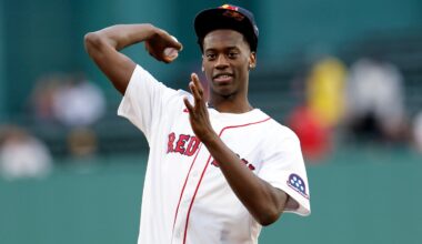 Brockton native AJ Dybantsa has embraced his celebrity, throwing out the first pitch at Fenway Park July 10.