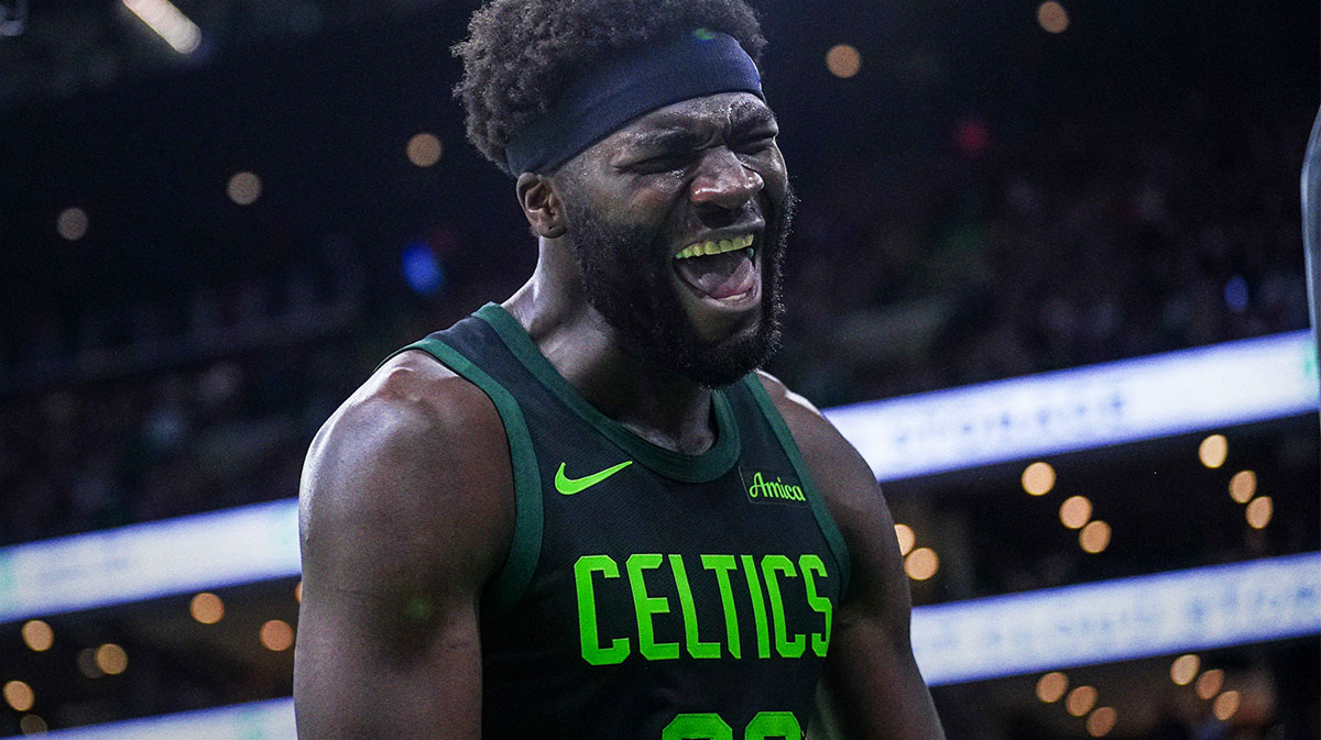 Boston Celtics center Neemias Queta (88) reacts after his basket against the Philadelphia 76ers in the second half at TD Garden.