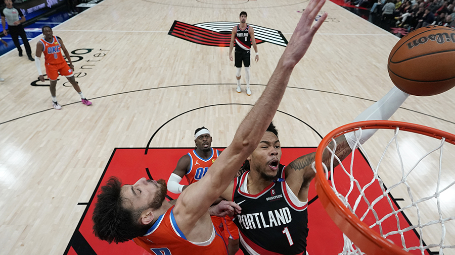 Portland Trail Blazers Anfernee Simons OKC 2024...