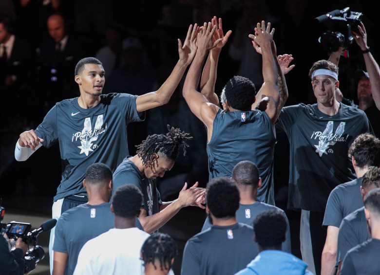 Rookie Victor Wembanyama, the San Antonio Spur's first overall draft selection from France plays in his first regular season NBA game against the Dallas Mavericks at the Frost Bank Center.
