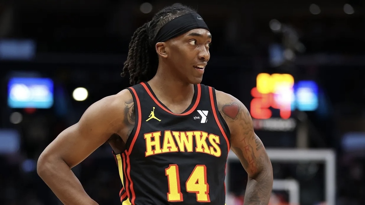 Atlanta Hawks guard Terance Mann (14) looks on during the first half against the Washington Wizards at Capital One Arena.