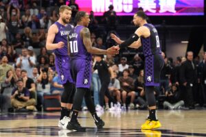 Sacramento Kings trio of Zach LaVine, Domantas Sabonis, and DeMar DeRozan