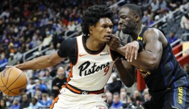 Hield helps Warriors bounce back from lopsided losses for 107-104 win over Pistons