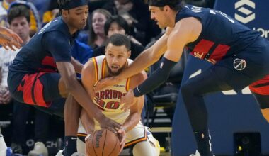 Stephen Curry scores 26 before leaving with ankle injury as Warriors beat Wizards 122-114