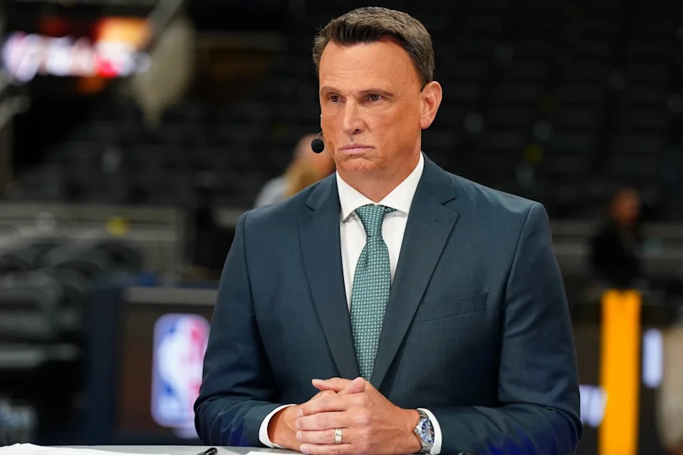 ESPN NBA analyst Tim Legler after Game 3 of the 2025 NBA Finals between the Oklahoma City Thunder and the Indiana Pacers on June 11, 2025 at Gainbridge Fieldhouse in Indianapolis, Indiana. NBAE via Getty Images