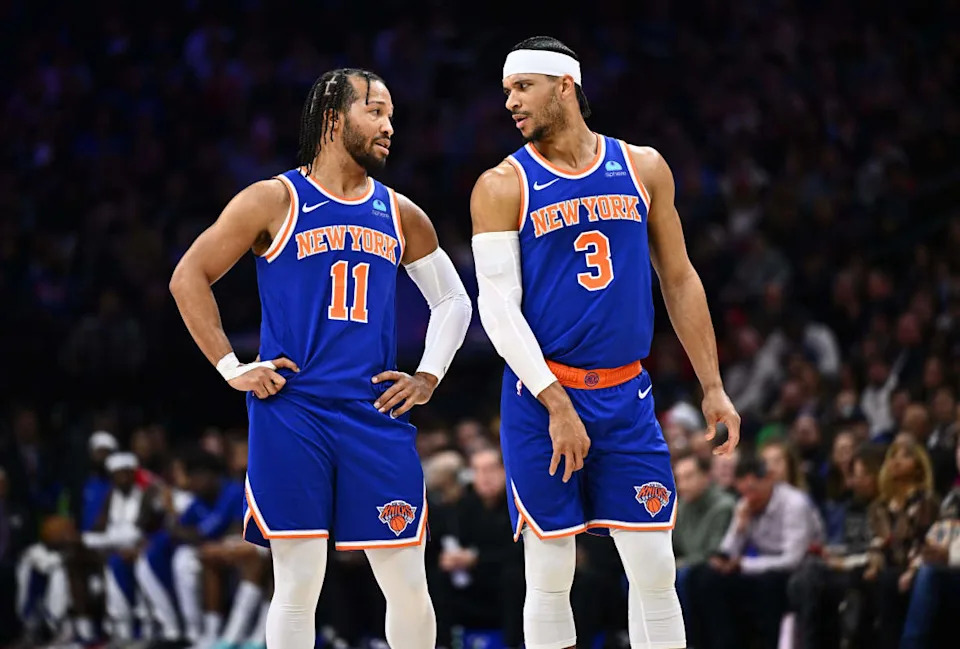 New York Knicks guards Jalen Brunson (11) and Josh Hart (3)© Kyle Ross–USA TODAY Sports