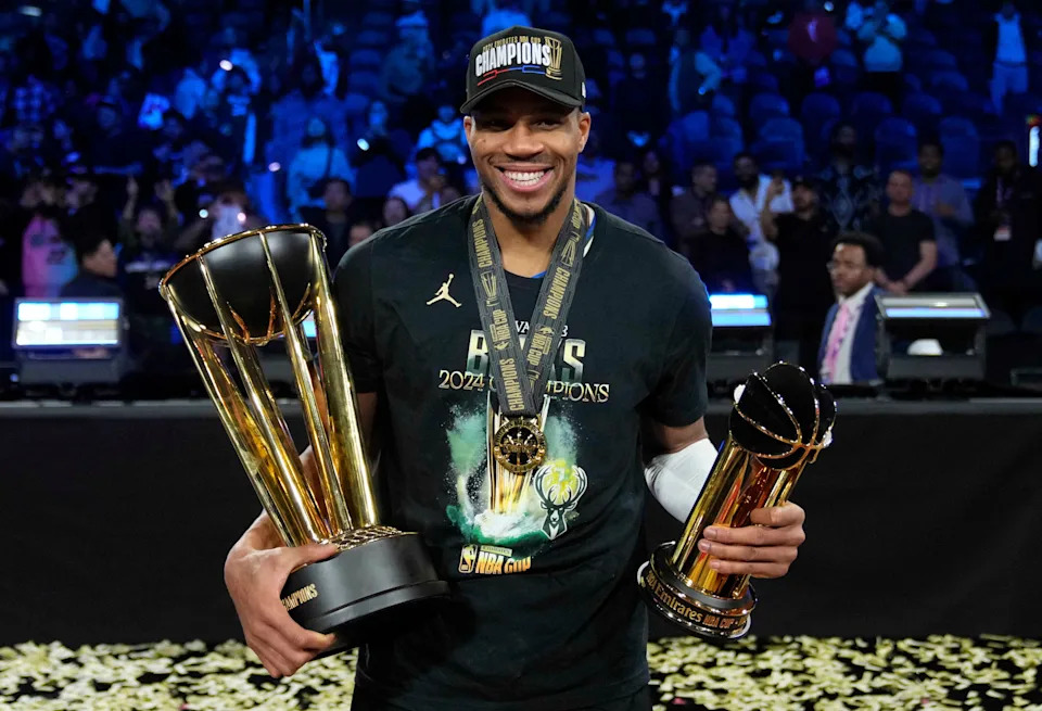 Giannis Antetokounmpo was named NBA Cup MVP after leading the Bucks to the title.