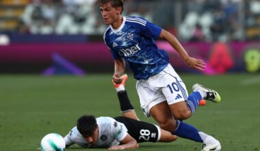 COMO, ITALY - AUGUST 16: Nico Paz of Como 1907 in action during the Coppa Italia match between Como 1907 and FC Sudtirol at Stadio G. Sinigaglia on August 16, 2025 in Como, Italy. (Photo by Marco Luzzani/Getty Images)